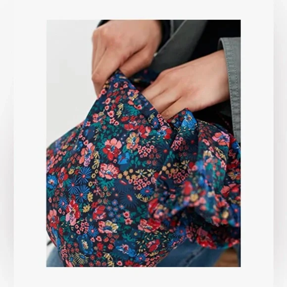 JOULES Women's Golightly Printed Waterproof Coat Navy Ditsy Floral Jacket - Picture 4 of 13